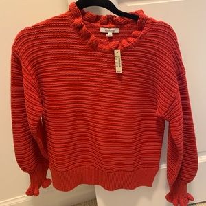 Madewell Ruffle-neck pullover sweater